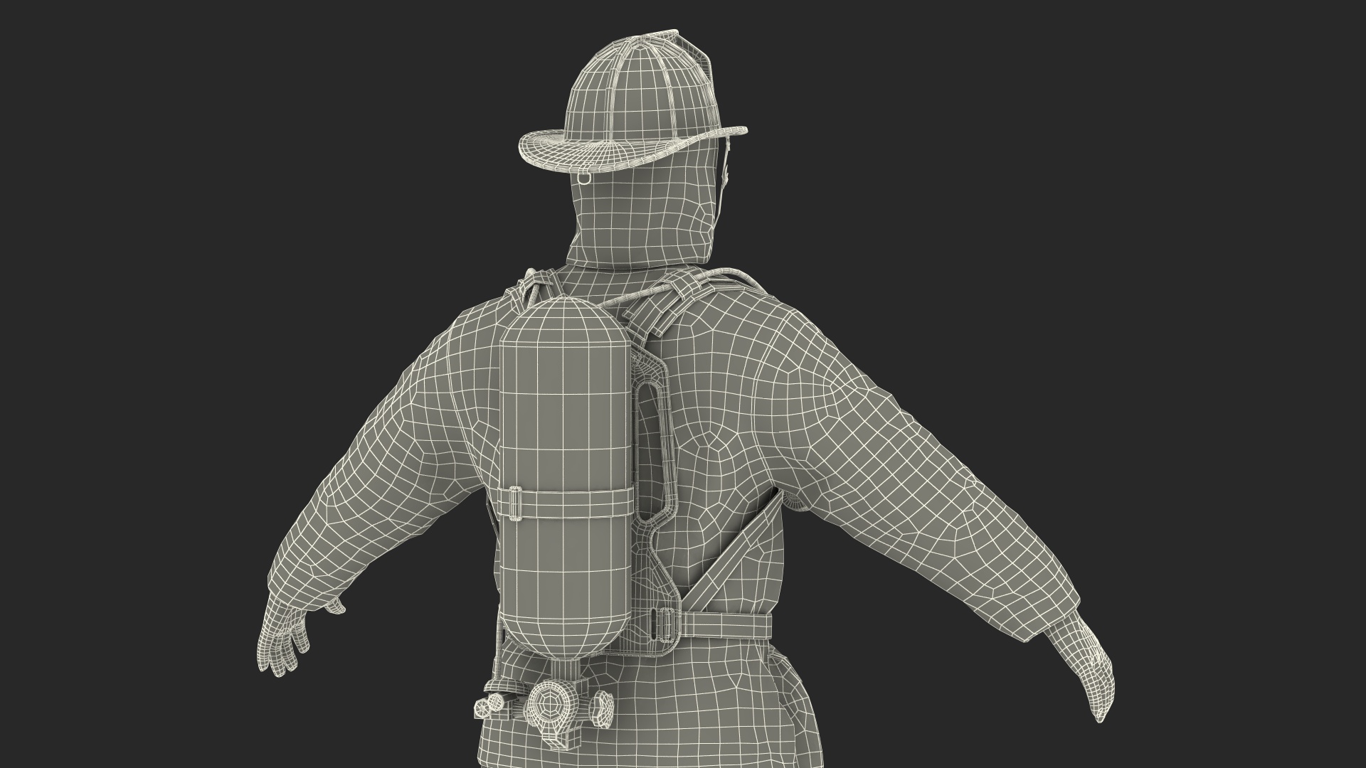 High Visibility Firefighter Suit 3D