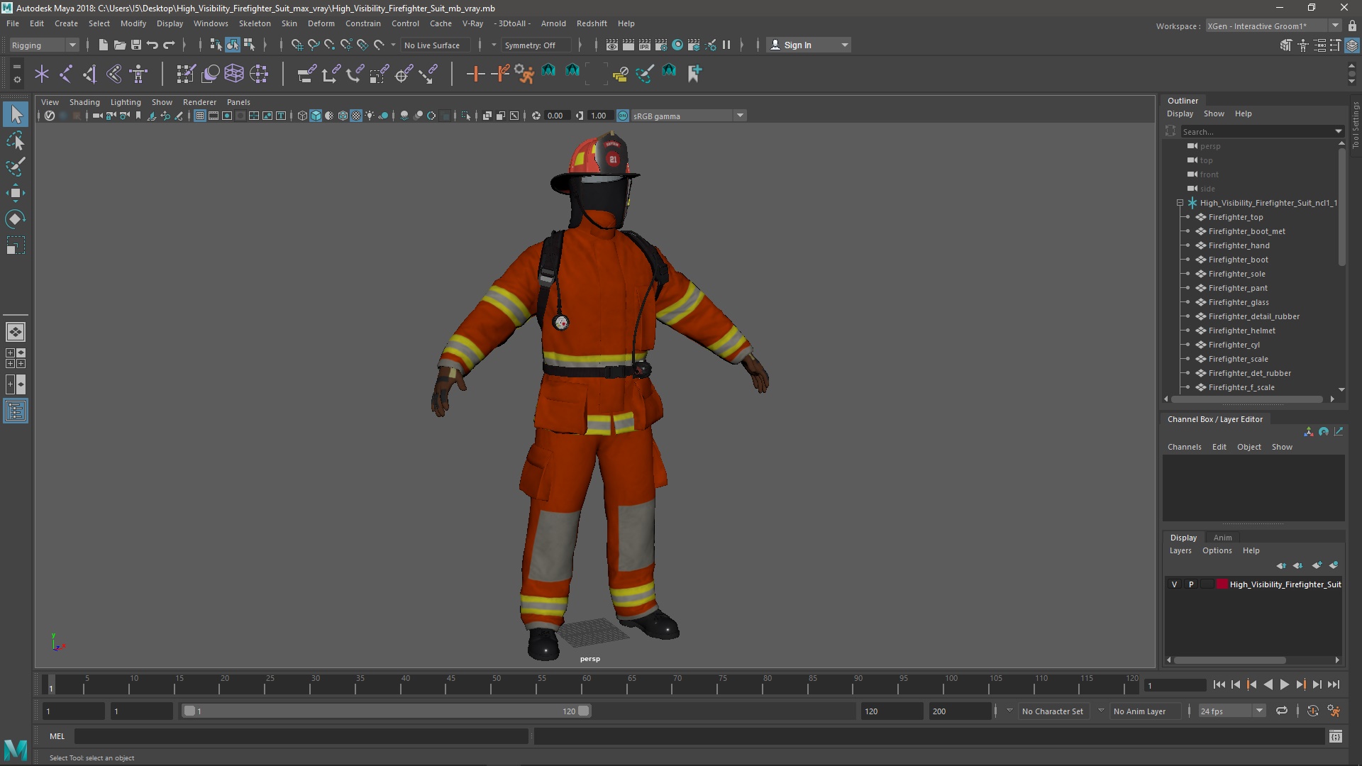High Visibility Firefighter Suit 3D