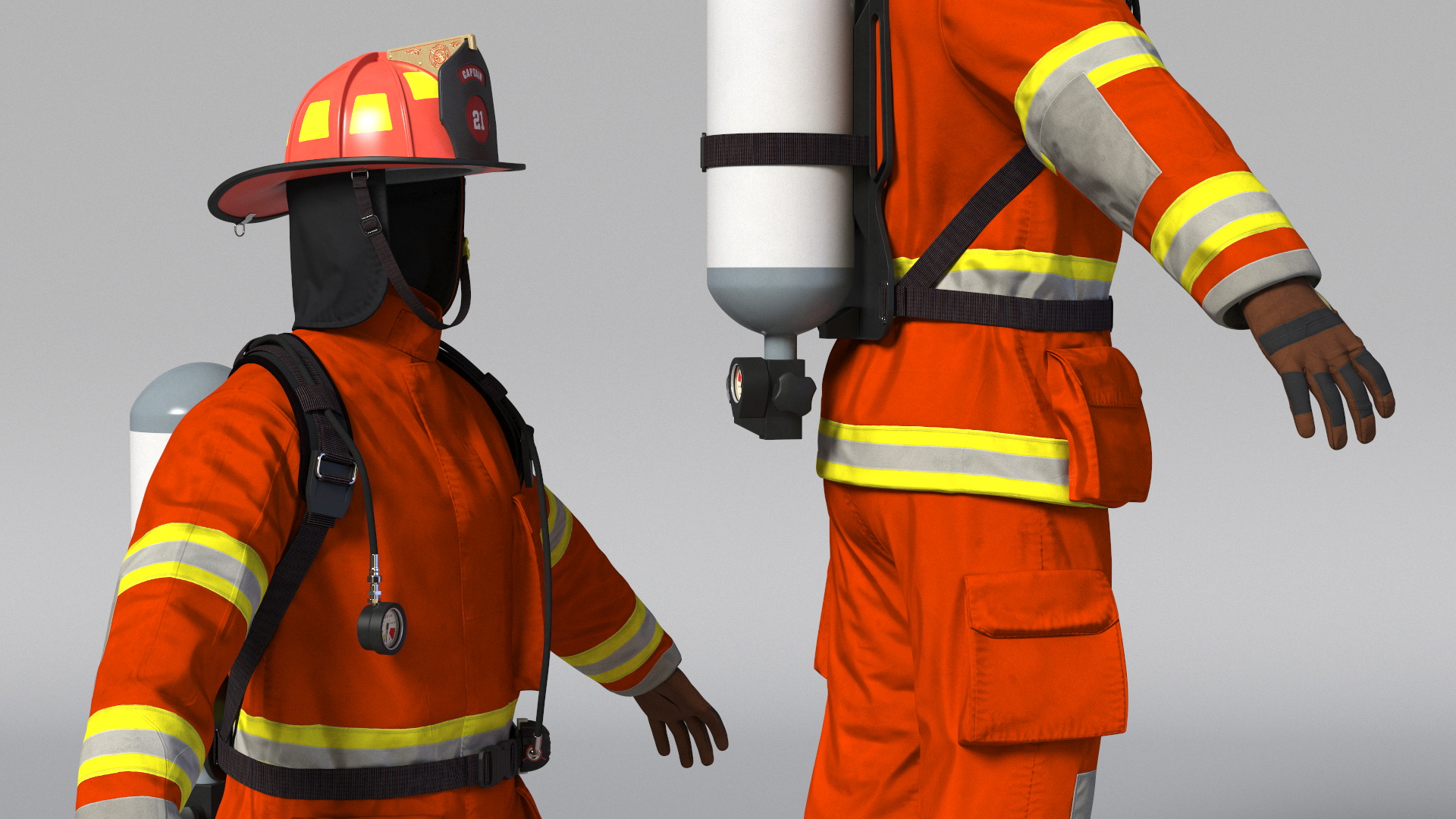High Visibility Firefighter Suit 3D