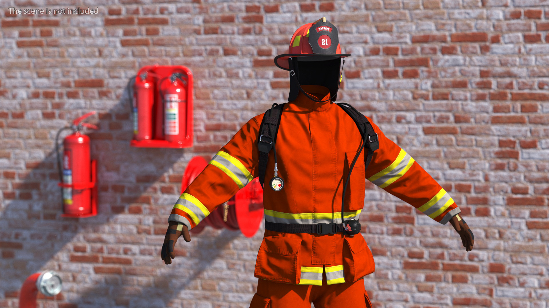 High Visibility Firefighter Suit 3D
