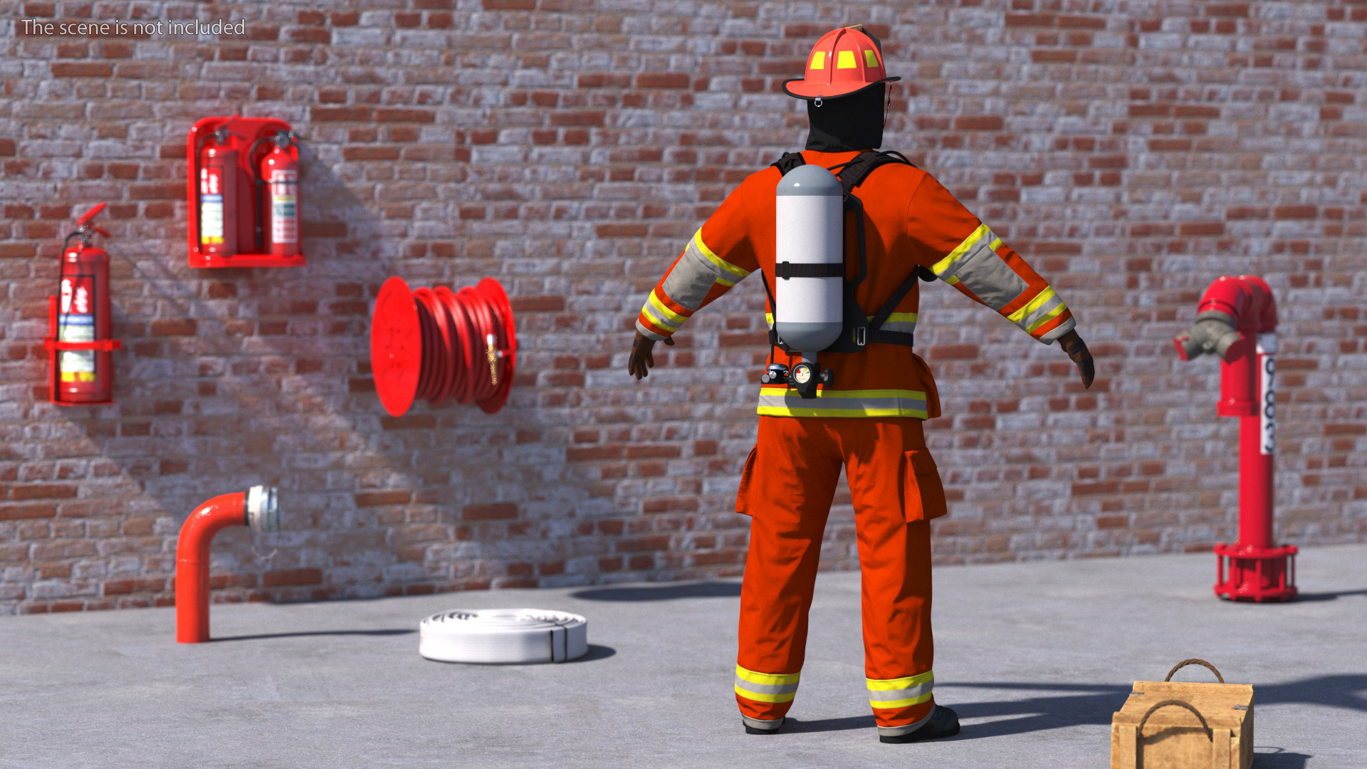 High Visibility Firefighter Suit 3D