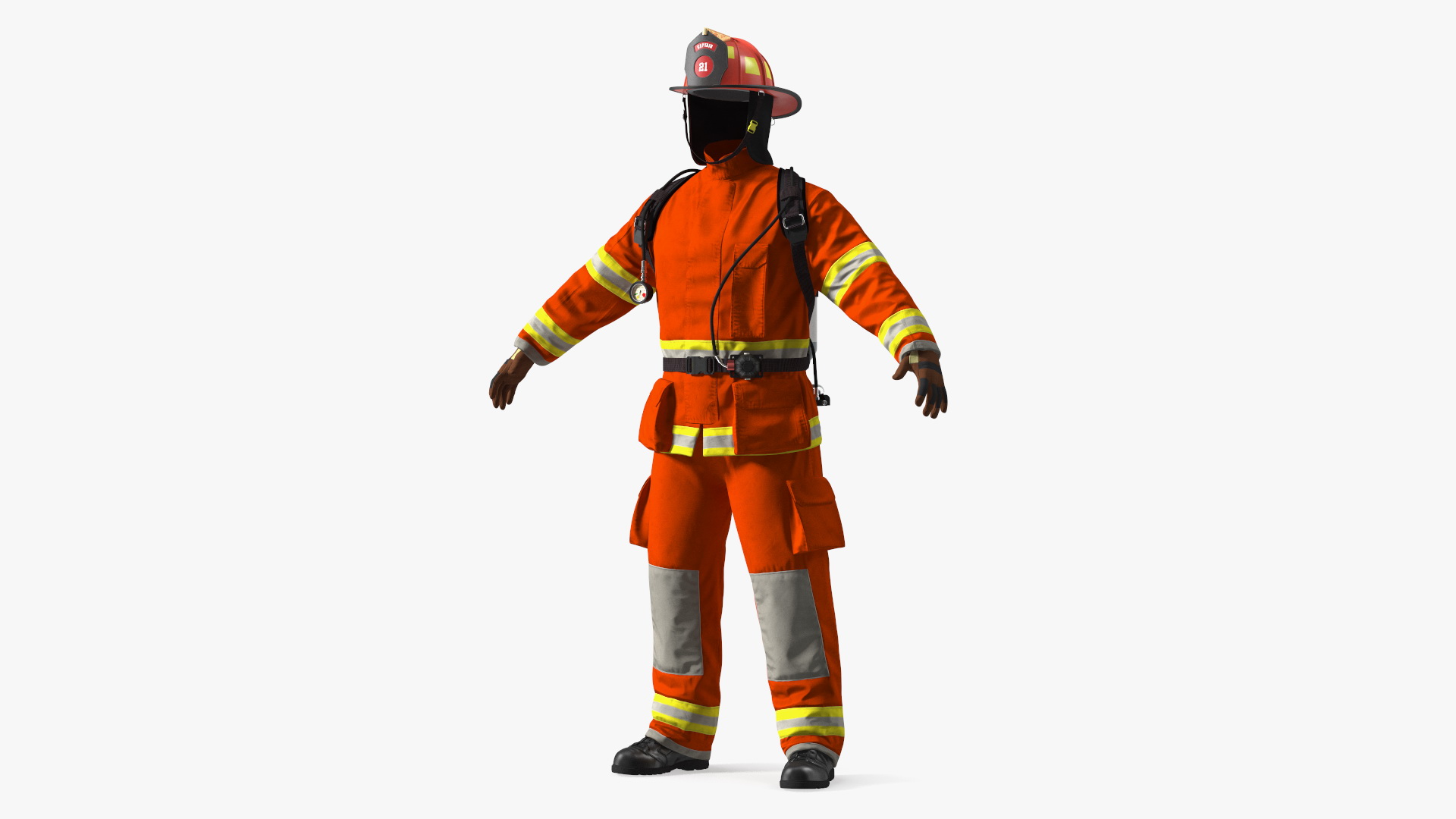 High Visibility Firefighter Suit 3D