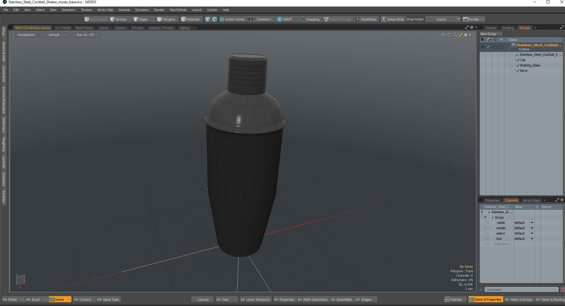 3D Stainless Steel Cocktail Shaker