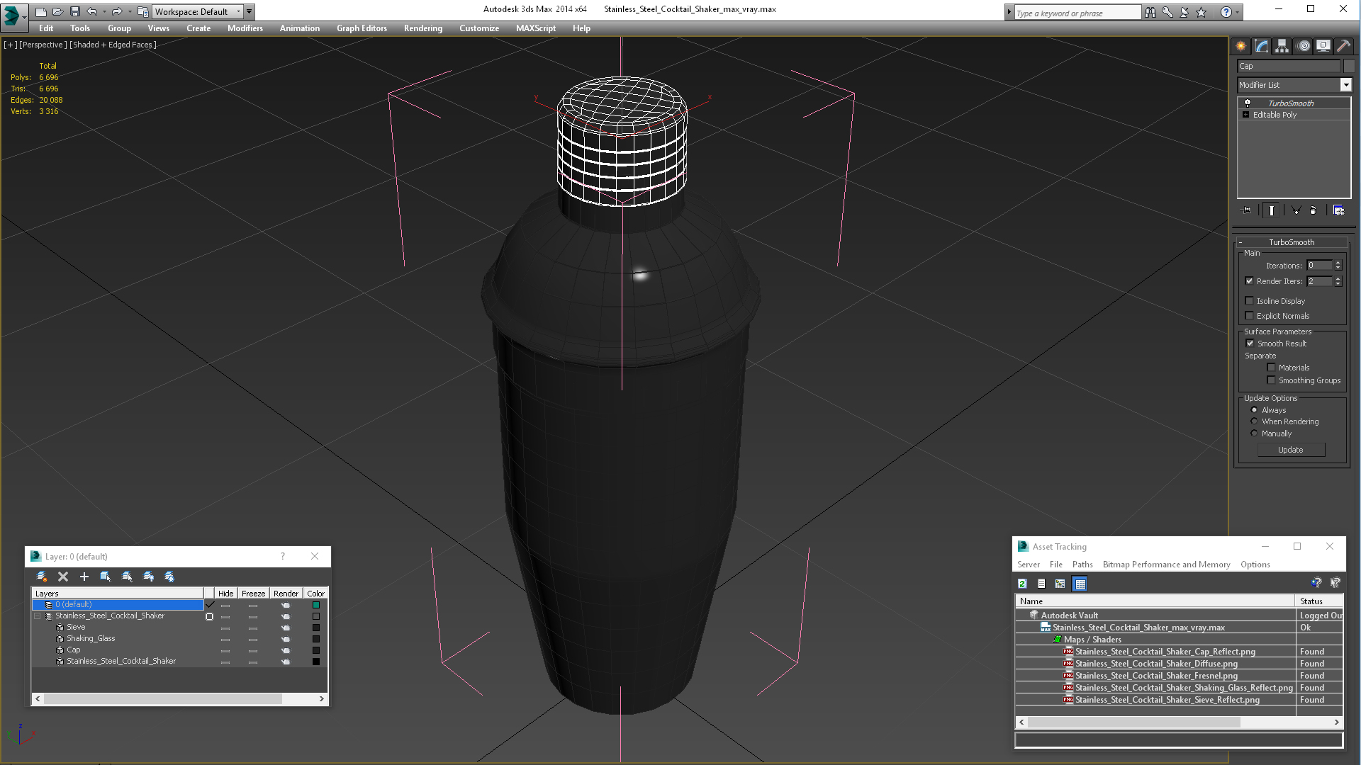 3D Stainless Steel Cocktail Shaker