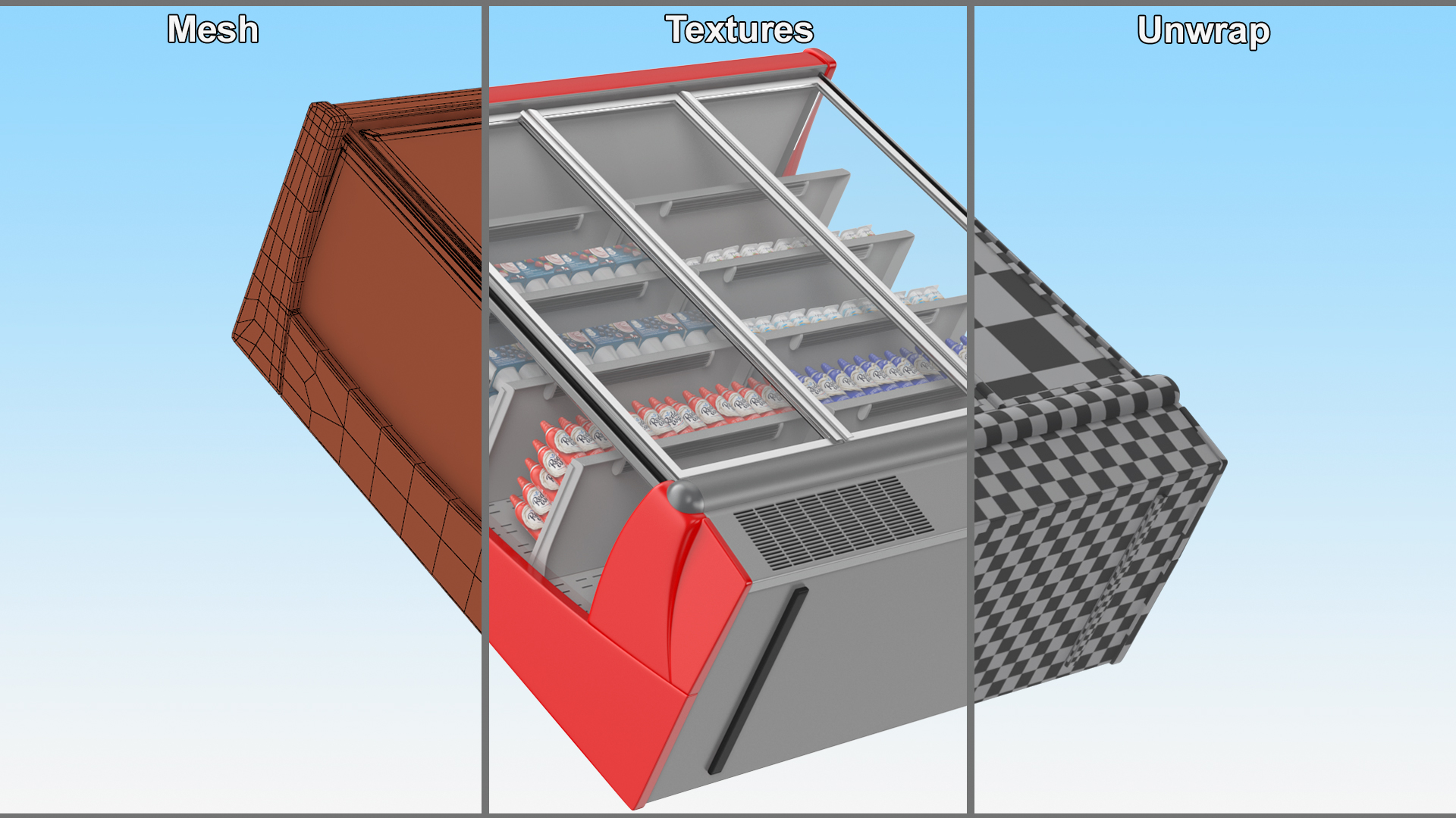 Multideck Display Showcase Chiller 3D model