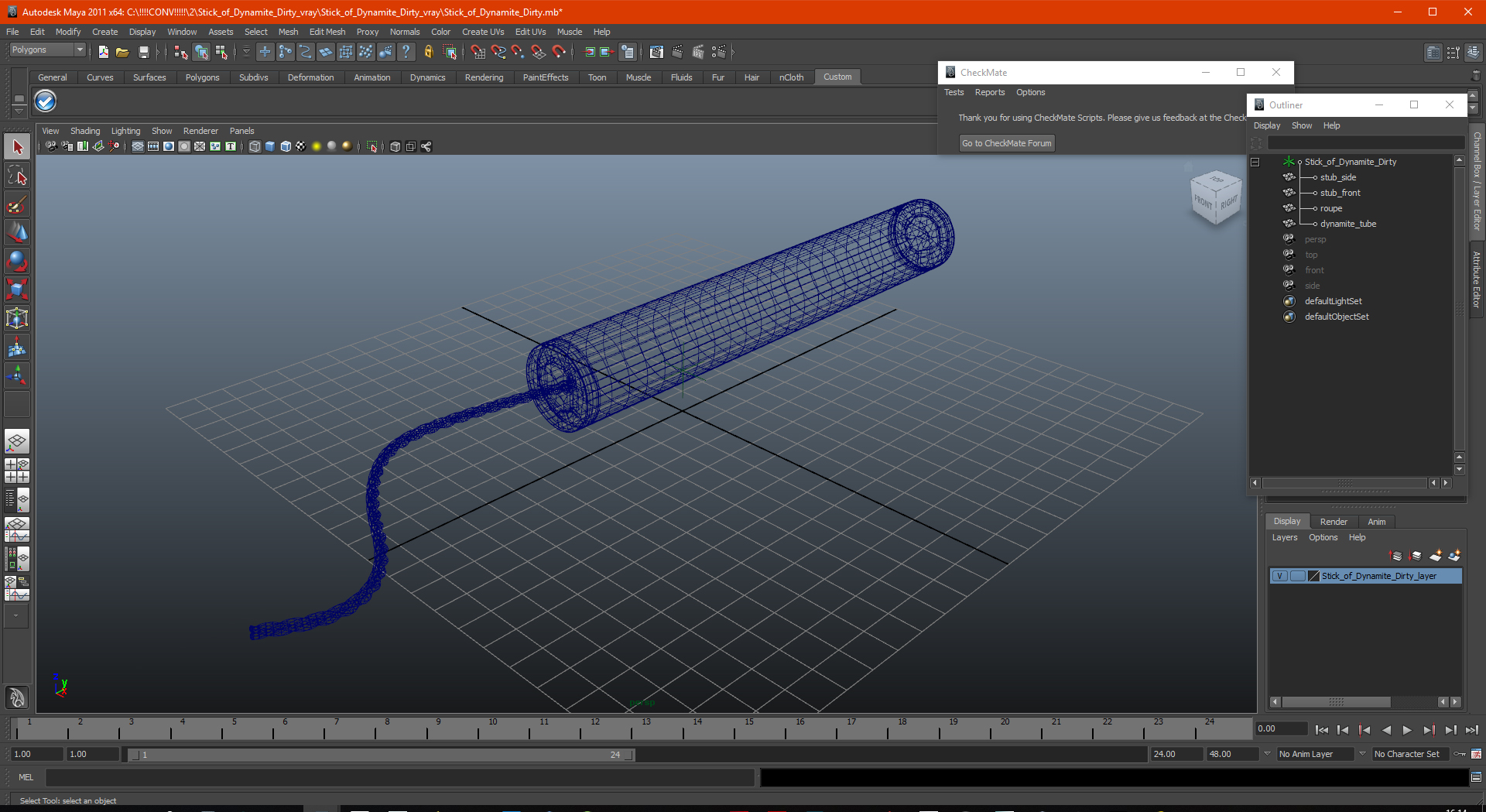 3D Stick of Dynamite Dirty model