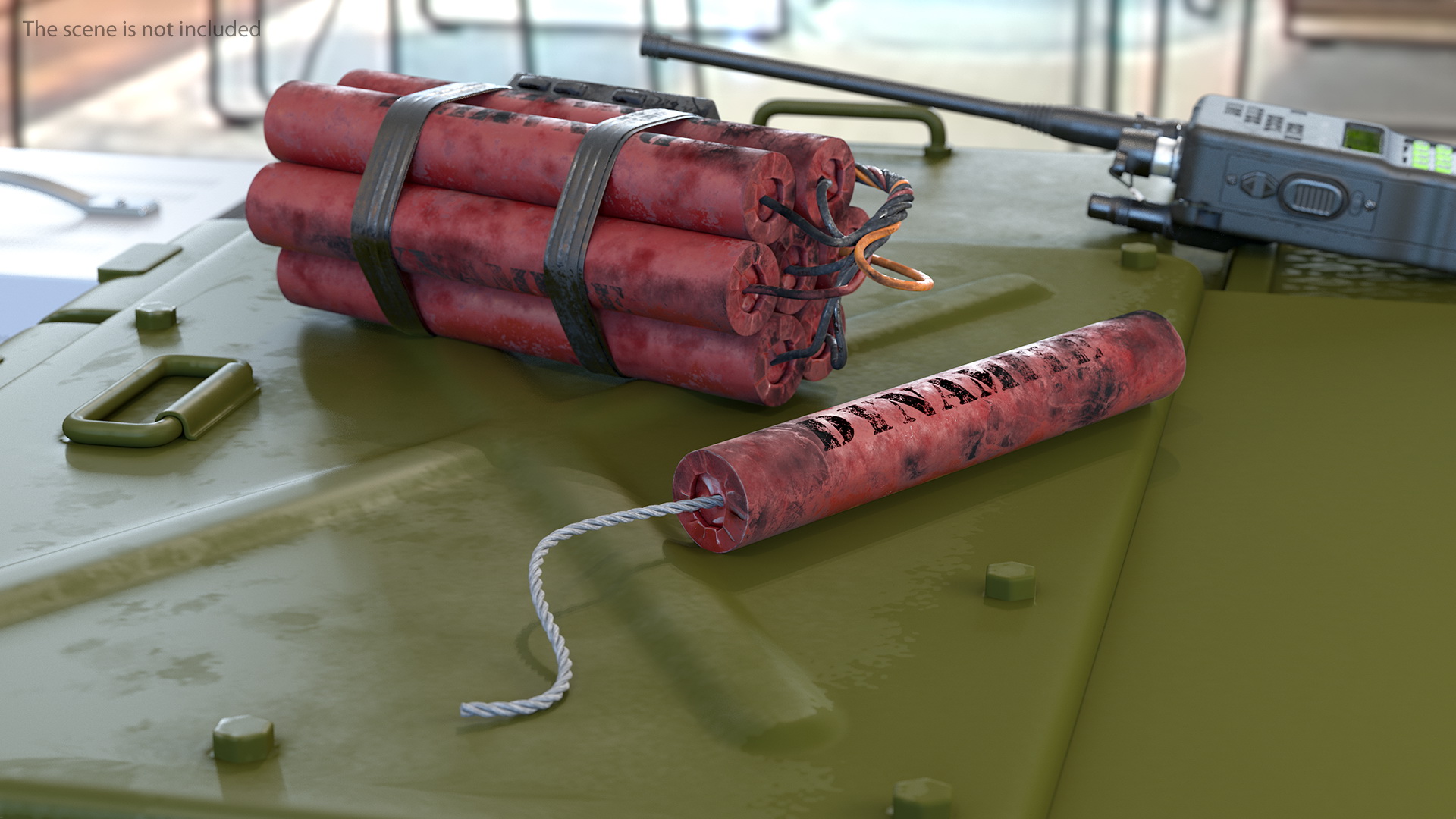 3D Stick of Dynamite Dirty model