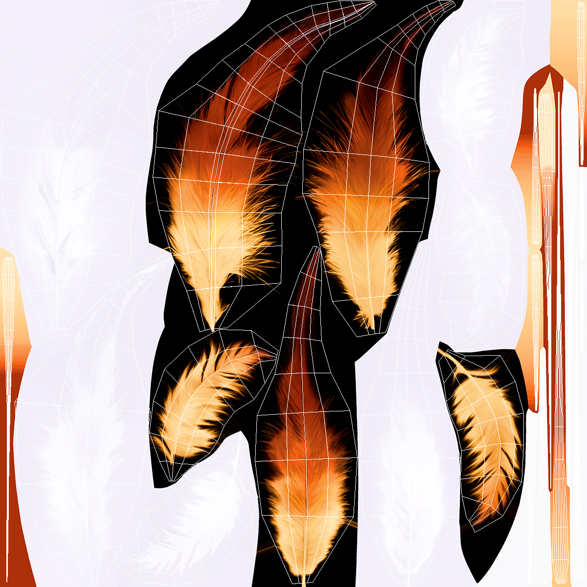 Natural Color Feathers 3D