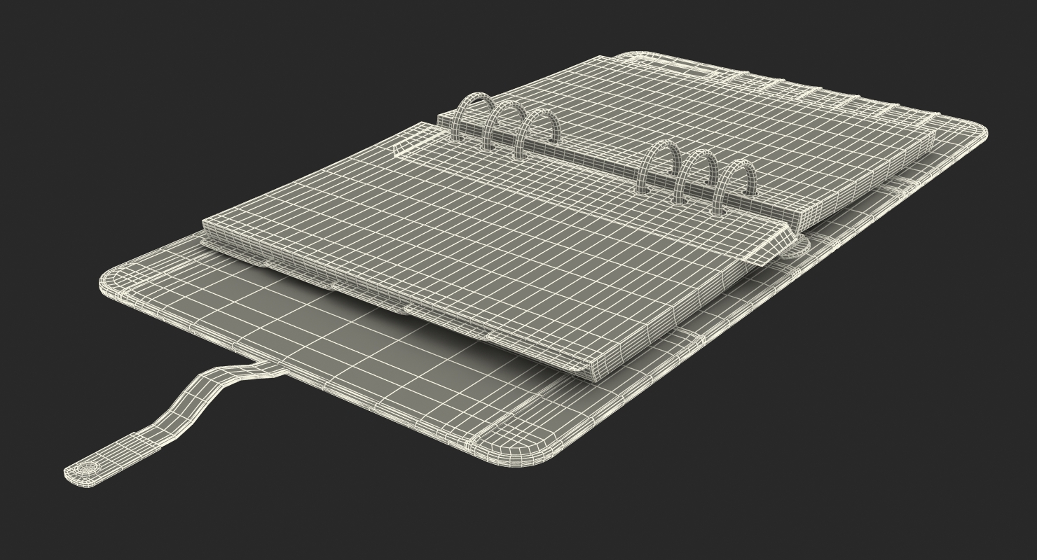 3D Leather Black Organizer Open model