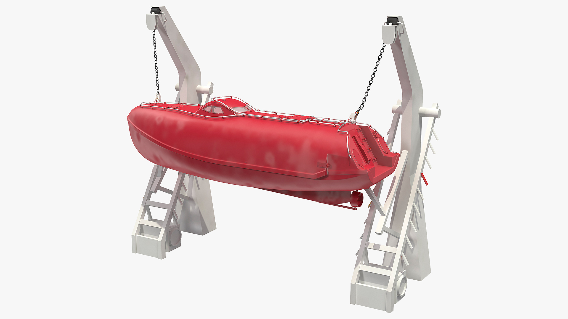 3D Rescue Boat Davit Crane model