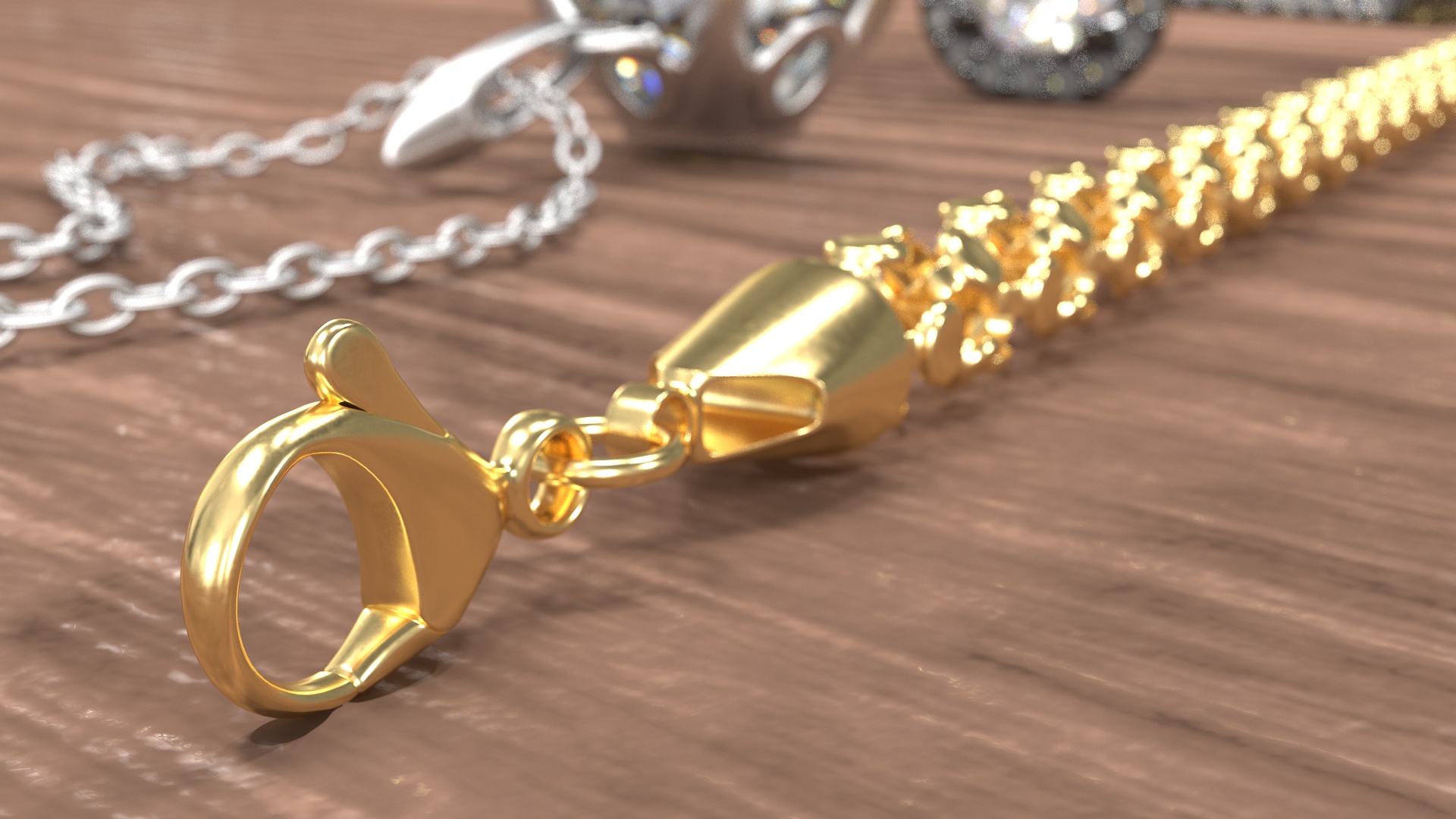3D model Golden Popcorn Chain