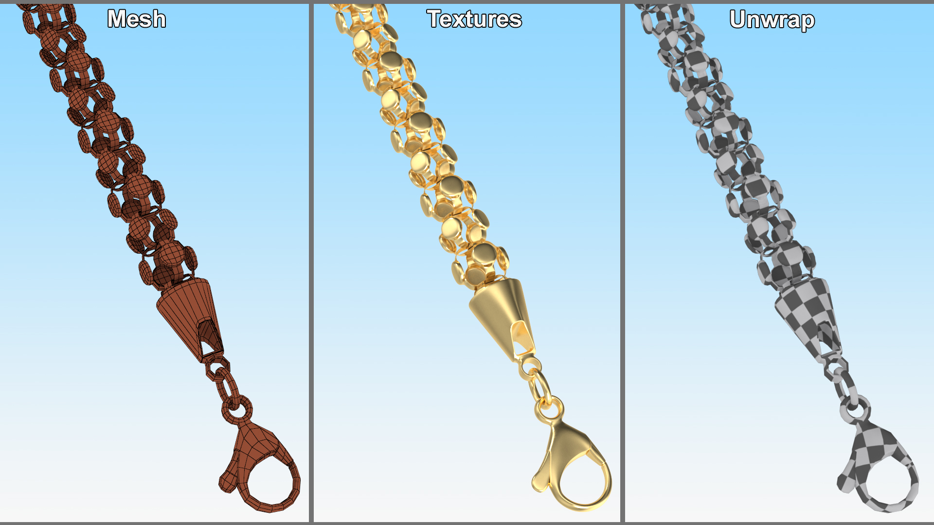 3D model Golden Popcorn Chain