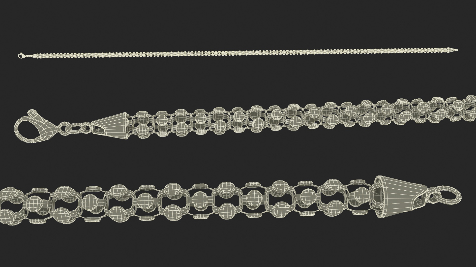 3D model Golden Popcorn Chain