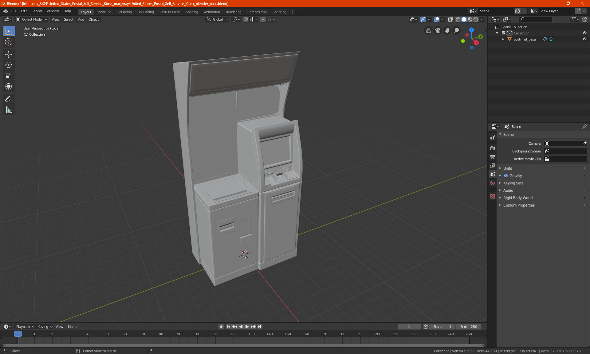United States Postal Self Service Kiosk 3D model