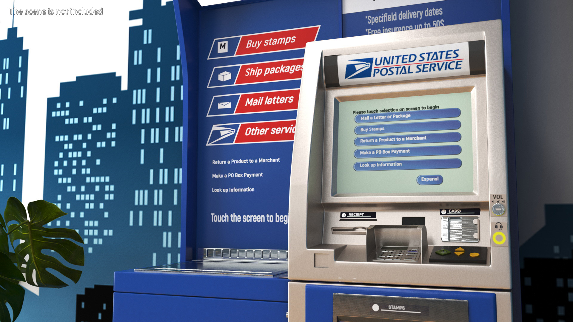 United States Postal Self Service Kiosk 3D model