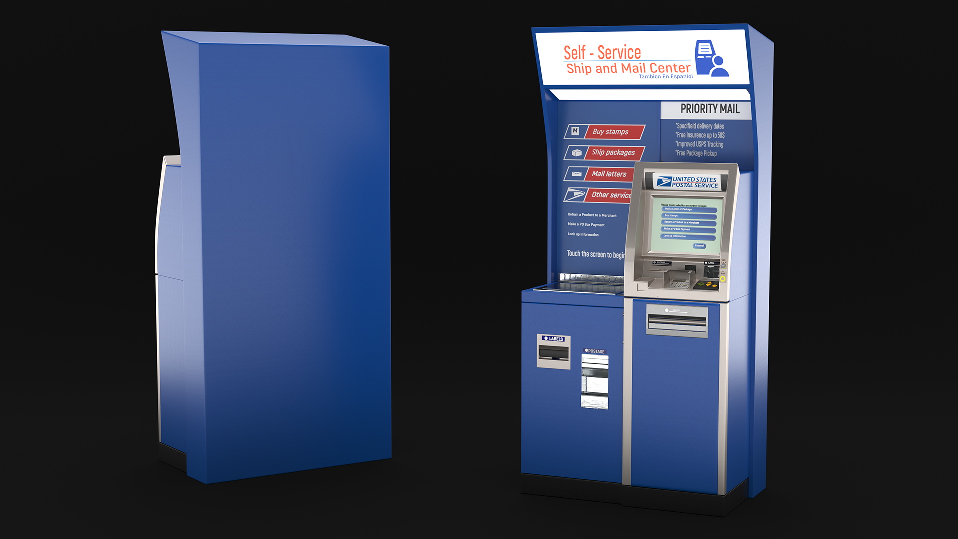 United States Postal Self Service Kiosk 3D model