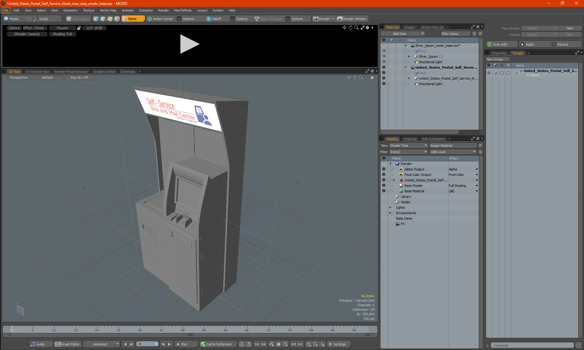 United States Postal Self Service Kiosk 3D model