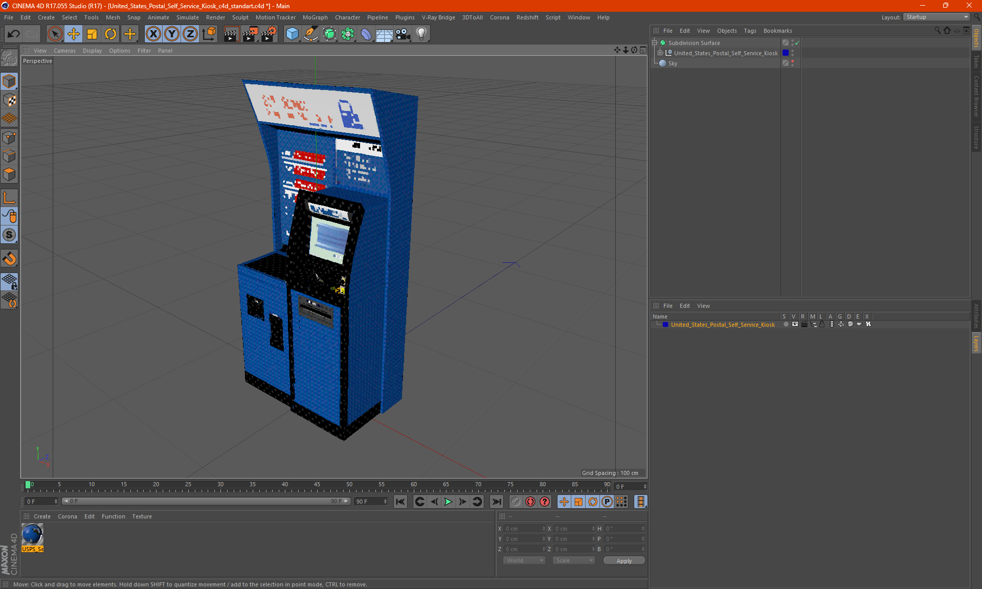 United States Postal Self Service Kiosk 3D model