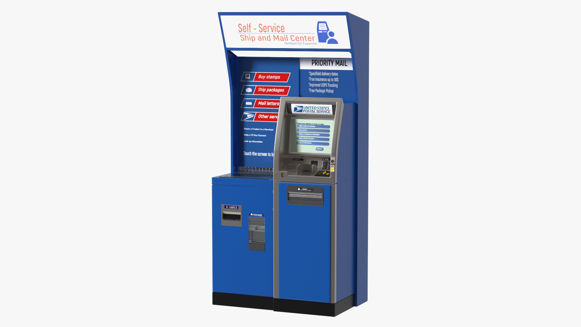 United States Postal Self Service Kiosk 3D model