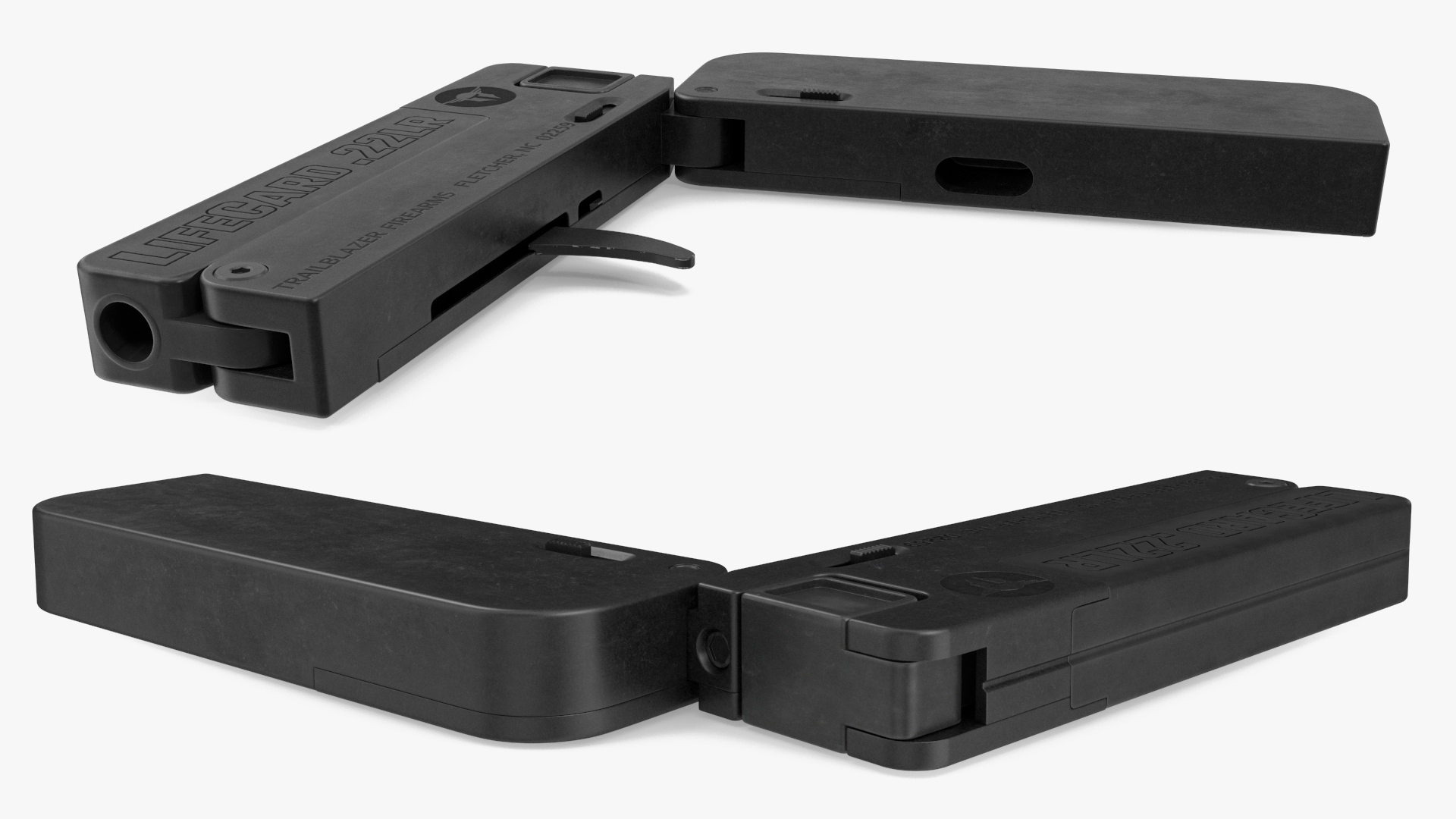3D Foldable Wallet Pistol Unfolded