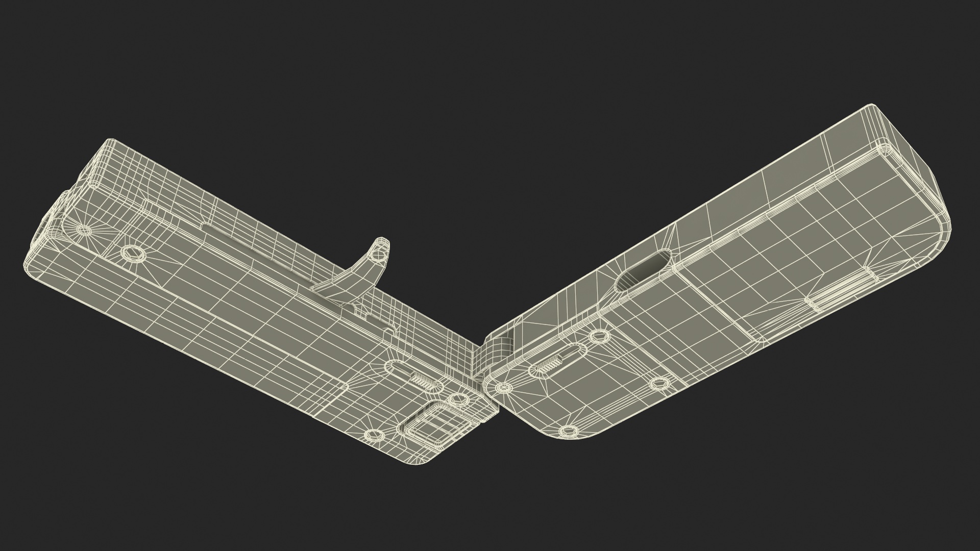 3D Foldable Wallet Pistol Unfolded