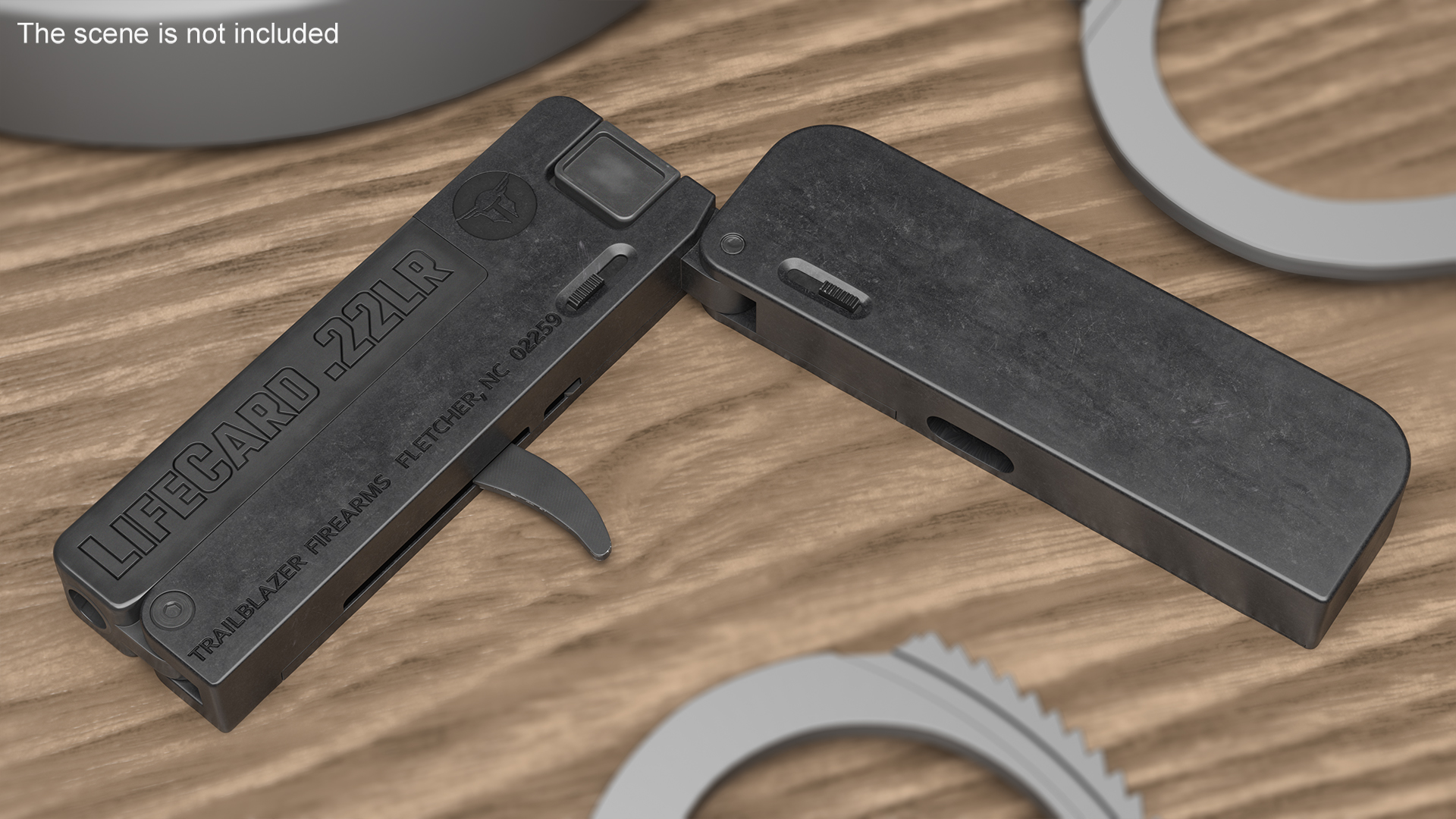 3D Foldable Wallet Pistol Unfolded