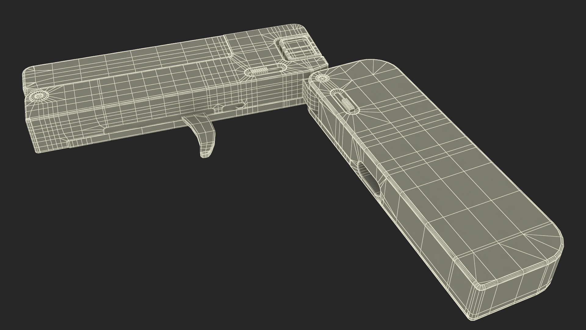 3D Foldable Wallet Pistol Unfolded