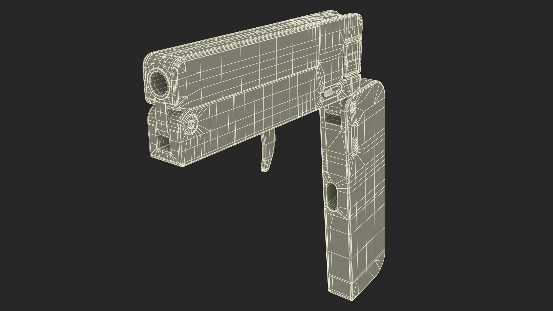 3D Foldable Wallet Pistol Unfolded