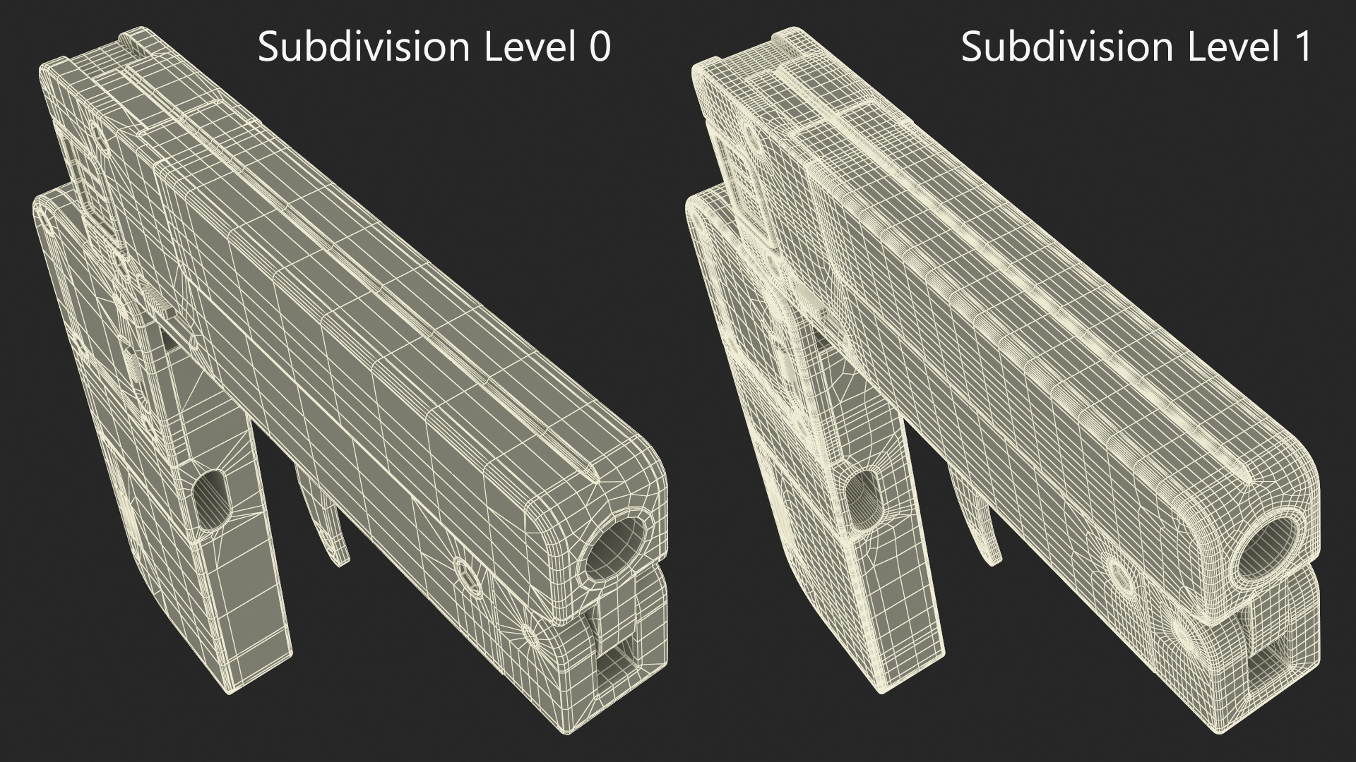 3D Foldable Wallet Pistol Unfolded