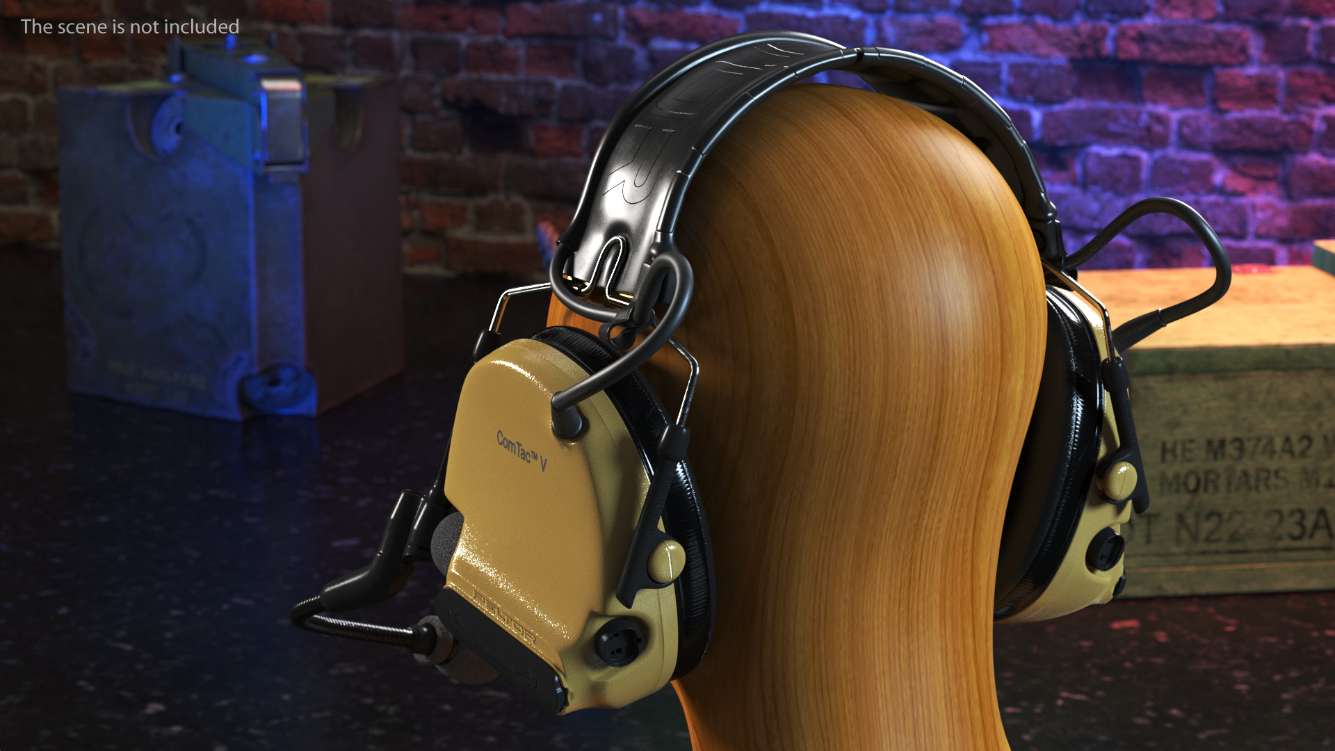 3D Comtak Tactical Headset on Head