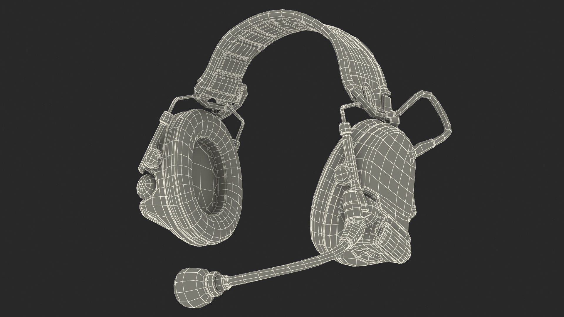 3D Comtak Tactical Headset on Head