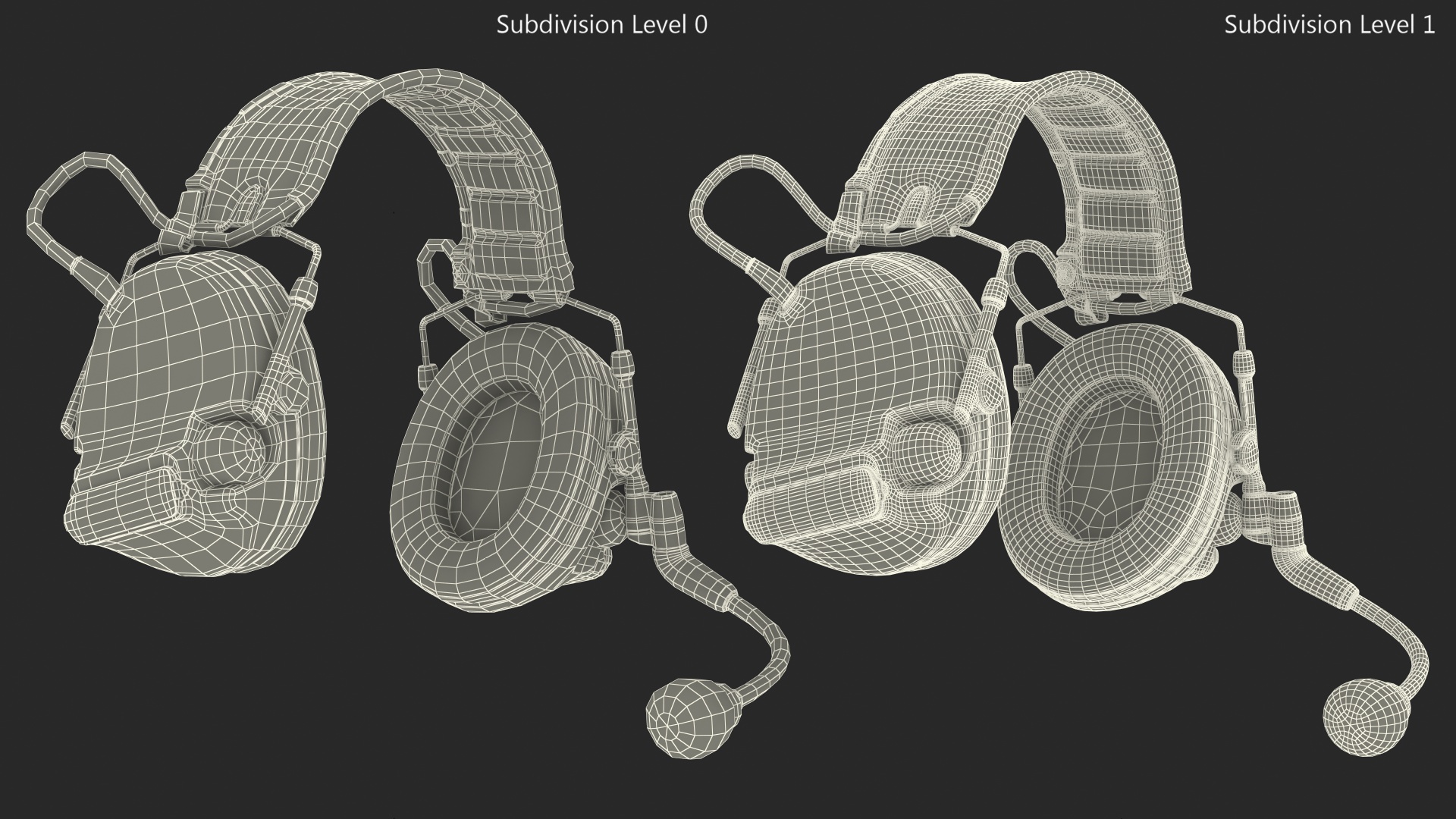 3D Comtak Tactical Headset on Head