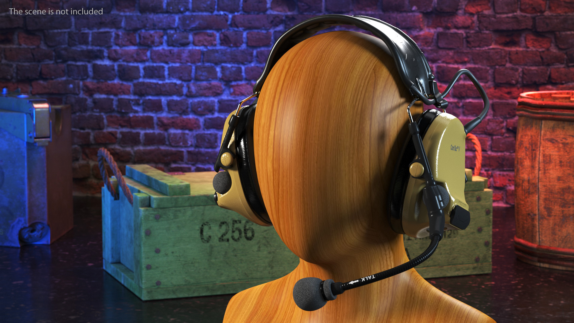 3D Comtak Tactical Headset on Head