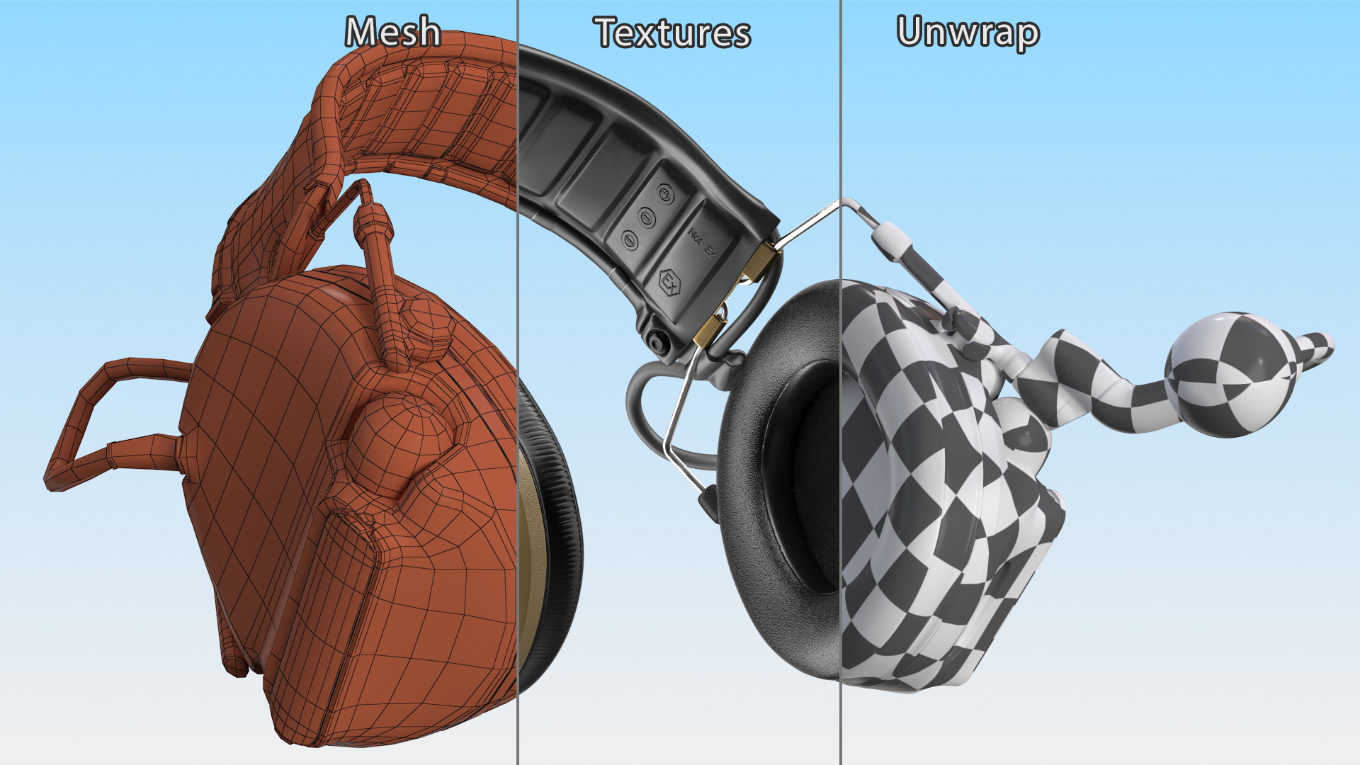 3D Comtak Tactical Headset on Head