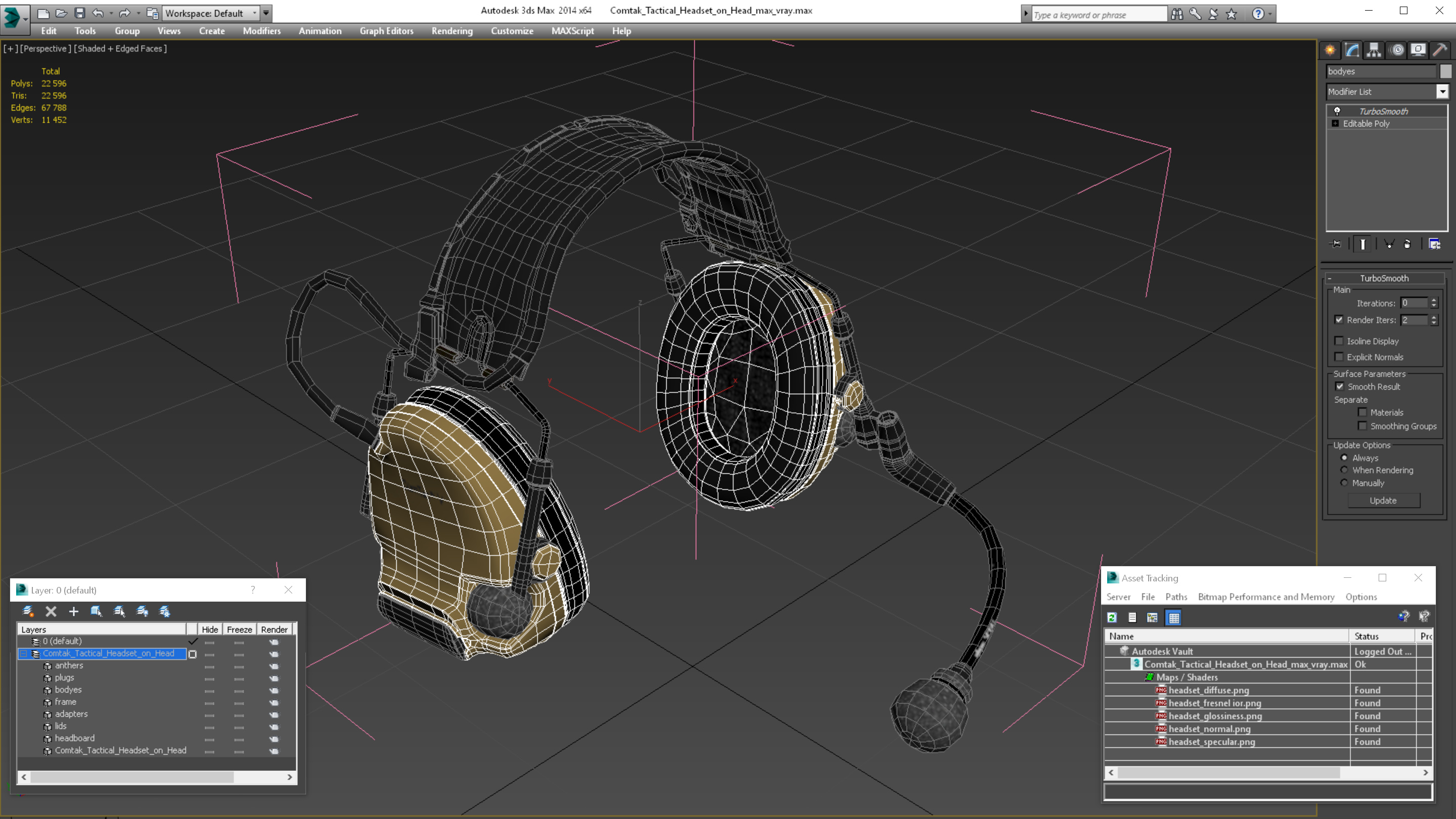 3D Comtak Tactical Headset on Head