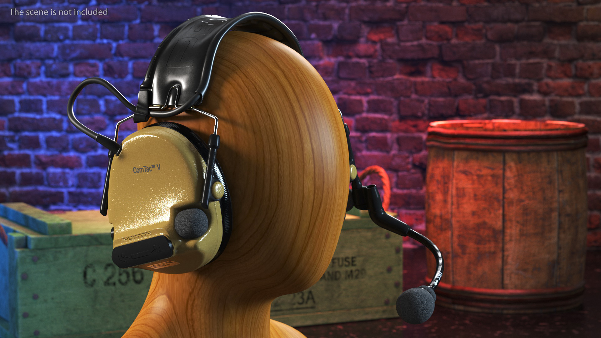 3D Comtak Tactical Headset on Head