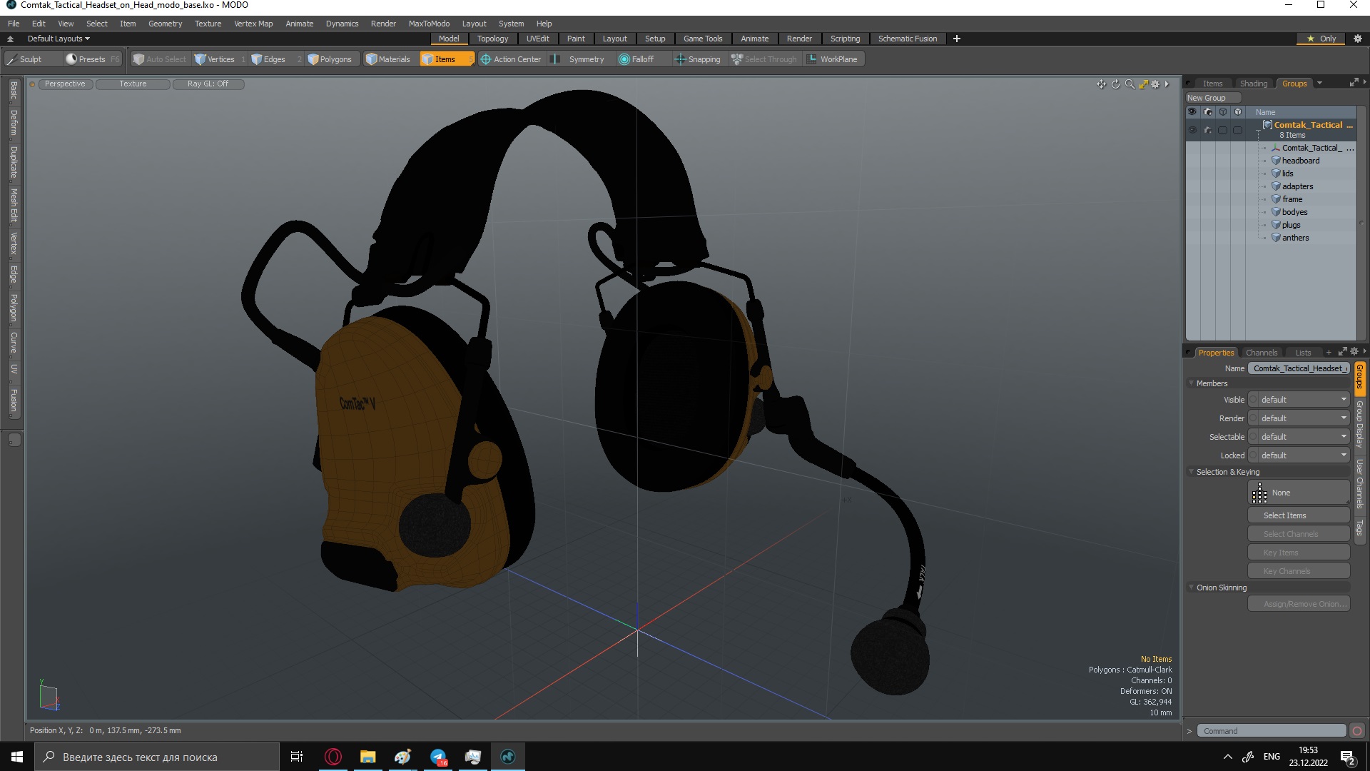 3D Comtak Tactical Headset on Head