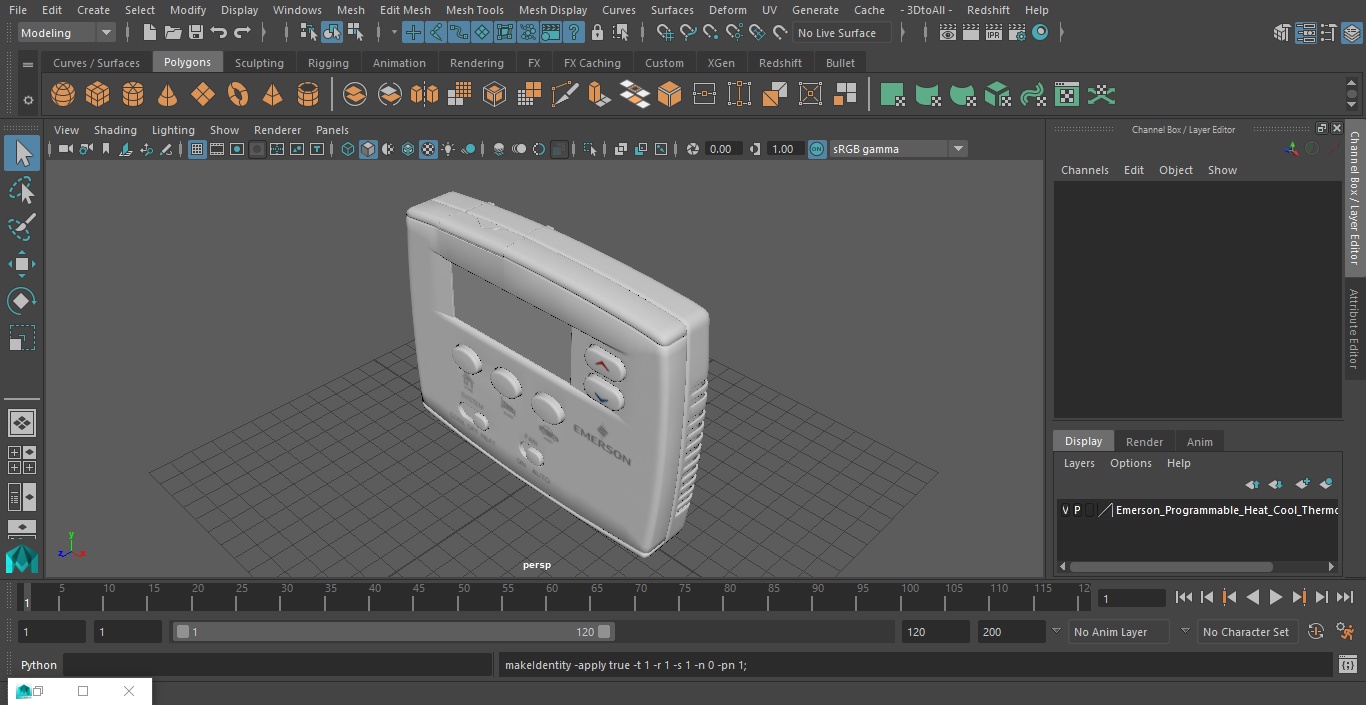 3D Emerson Programmable Heat Cool Thermostat