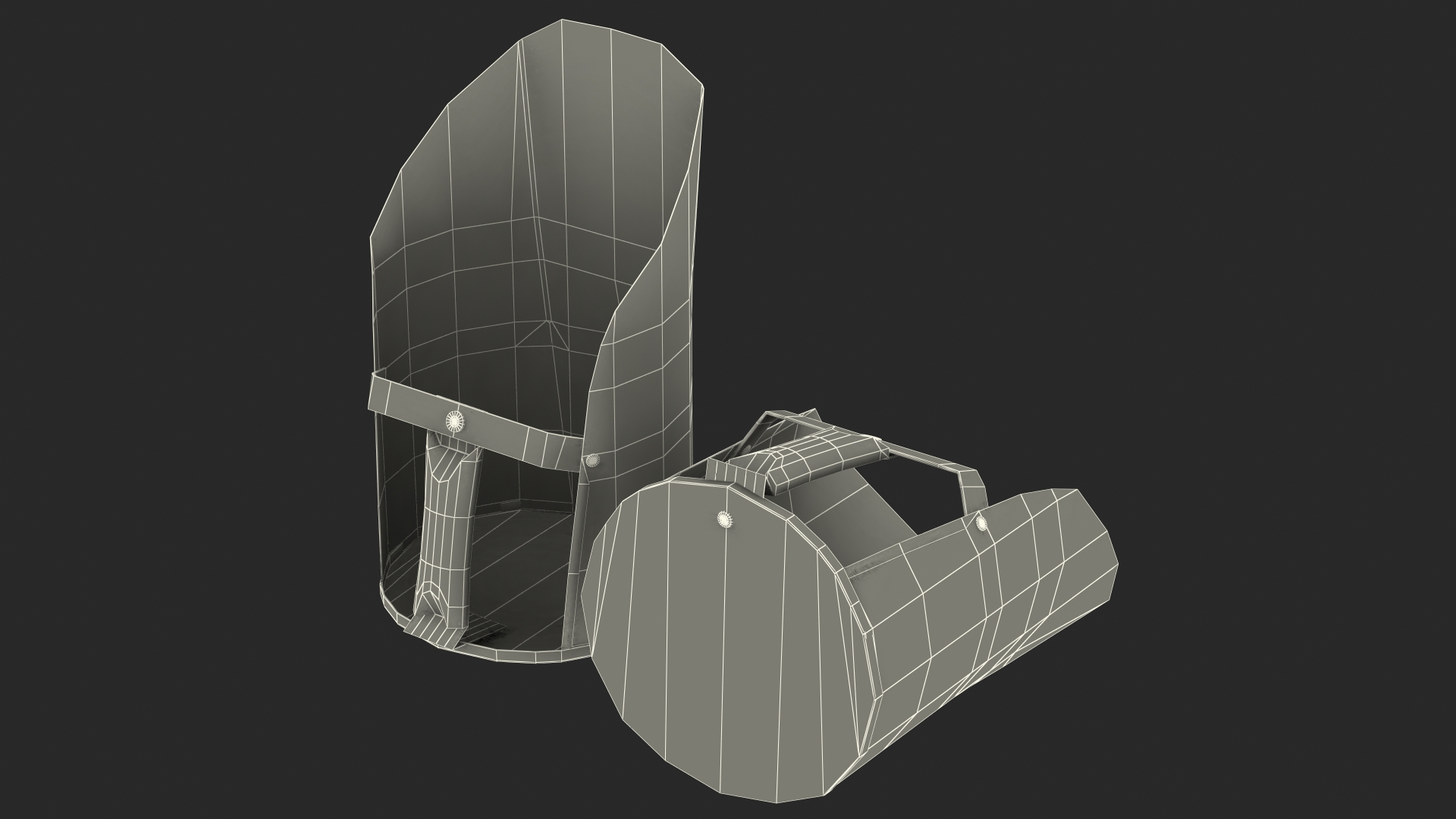 Galvanized Steel Feed Scoop 3D