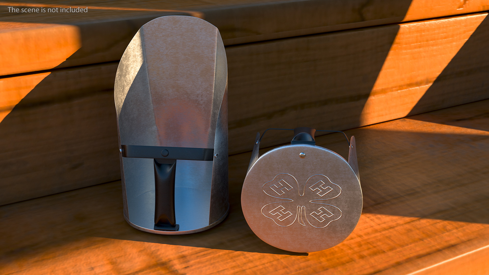 Galvanized Steel Feed Scoop 3D