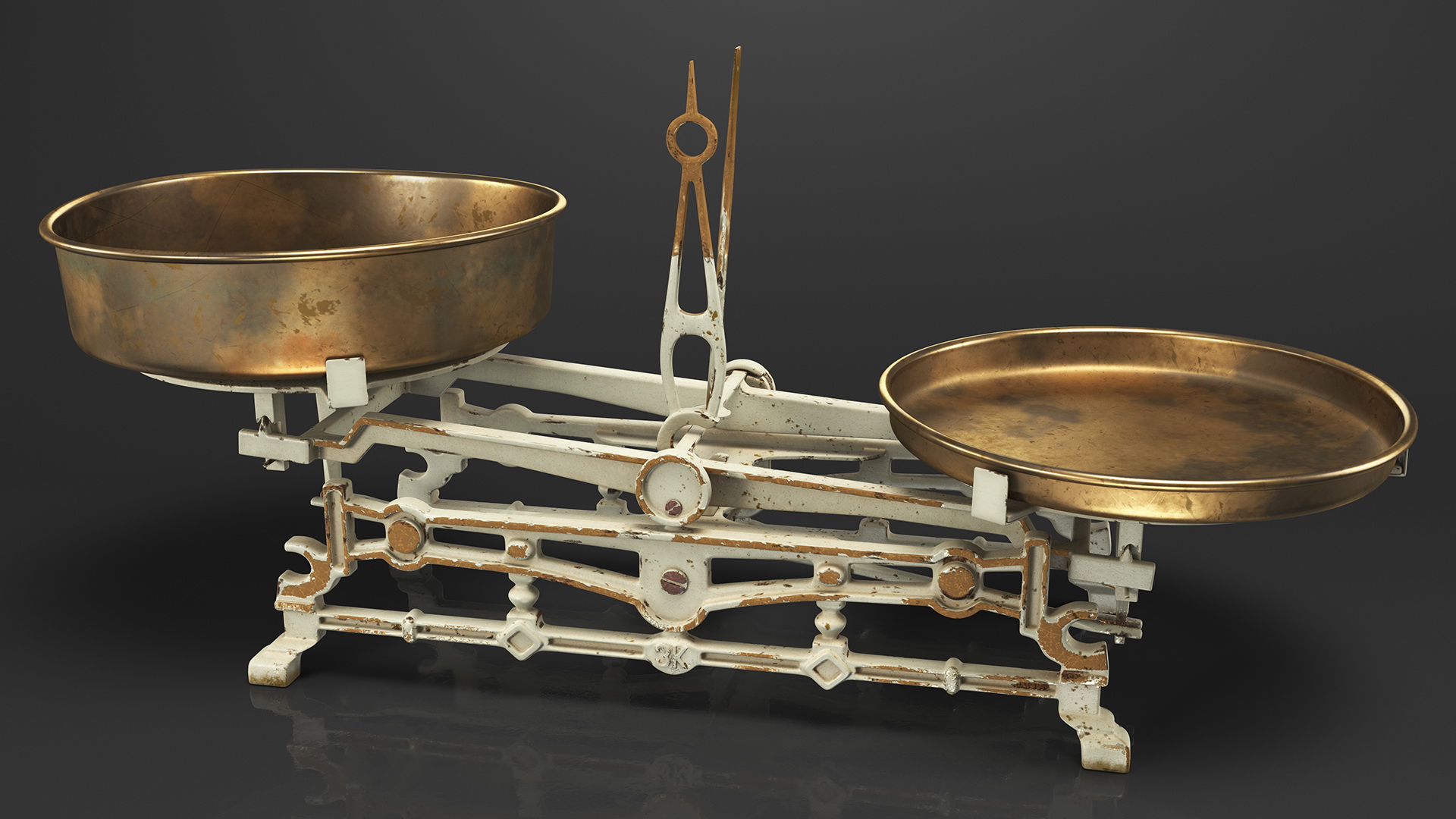 Old Vintage Kitchen Scale Rigged 3D