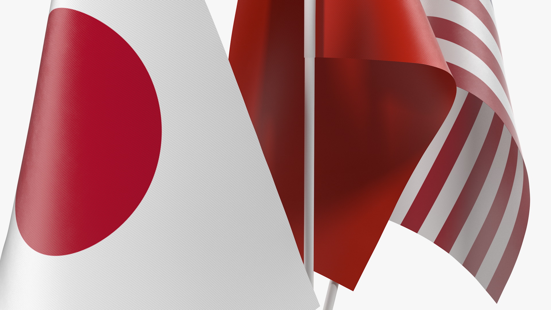 Table Flags USA China Japan 3D