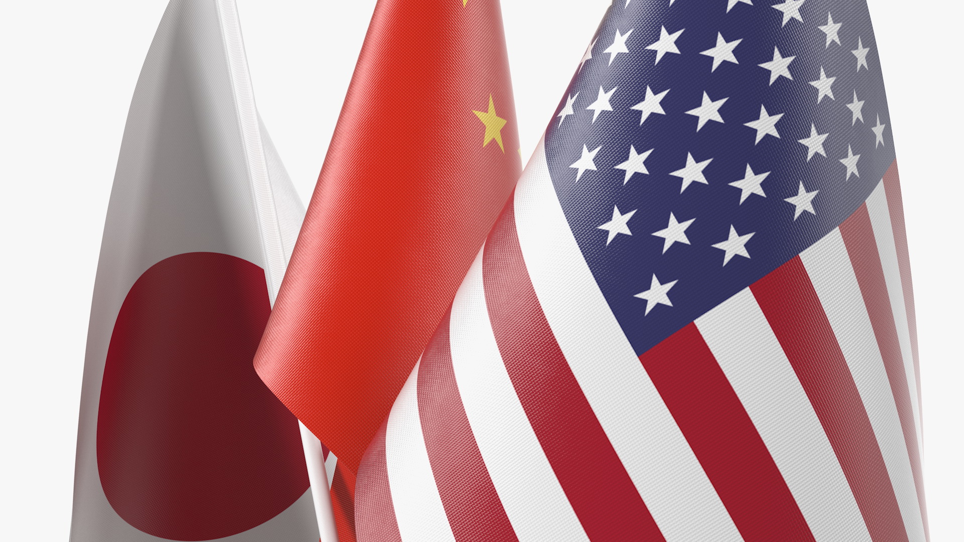 Table Flags USA China Japan 3D