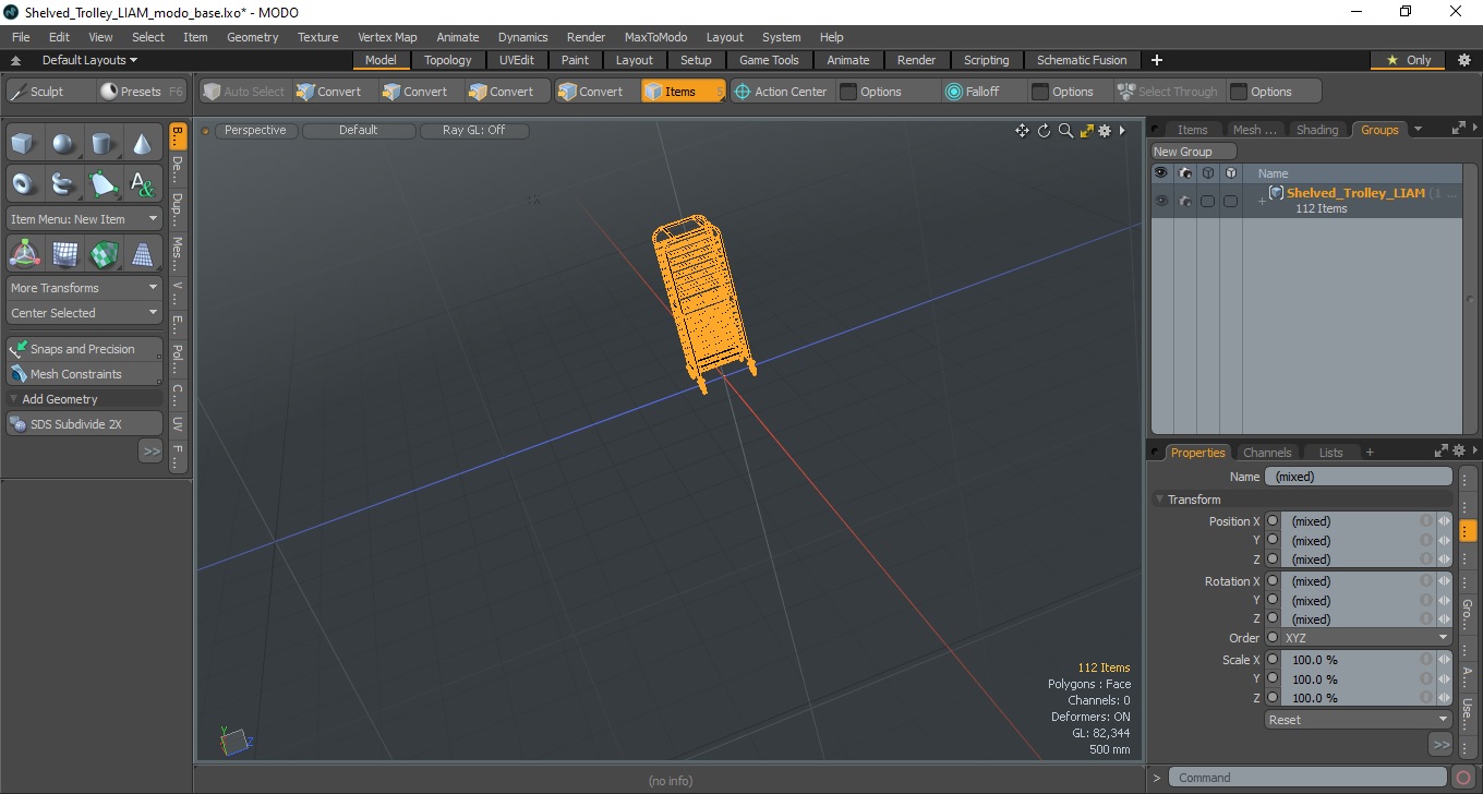 3D model Shelved Trolley LIAM