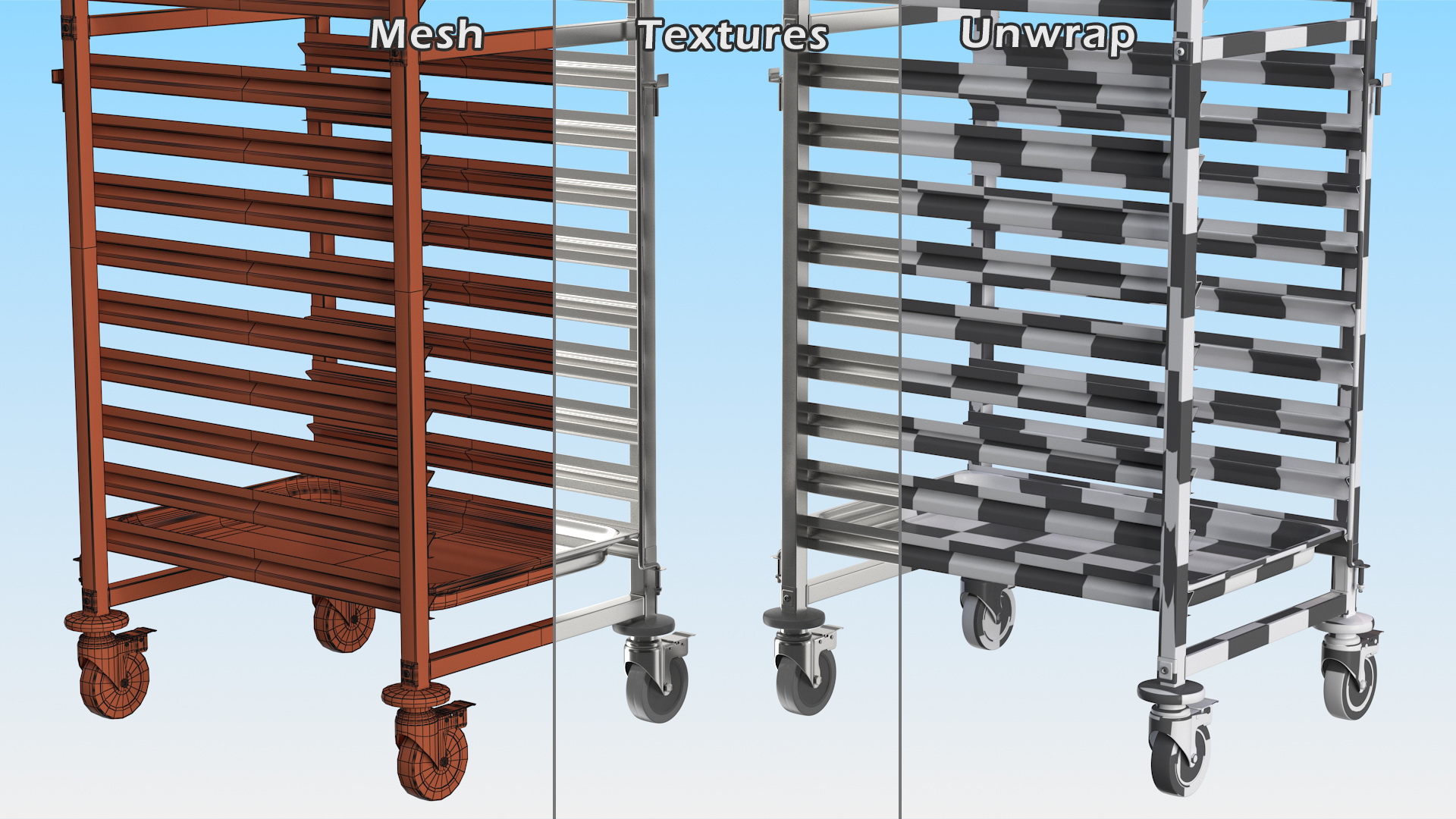 3D model Shelved Trolley LIAM