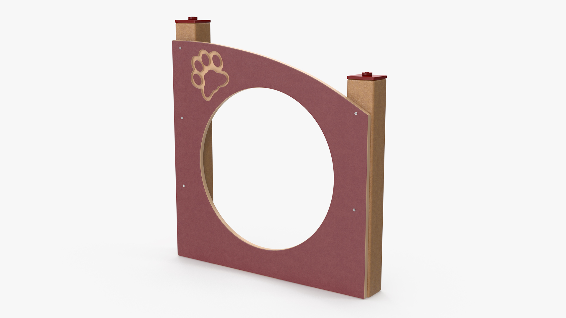 3D Dog Park Ring Standing Red