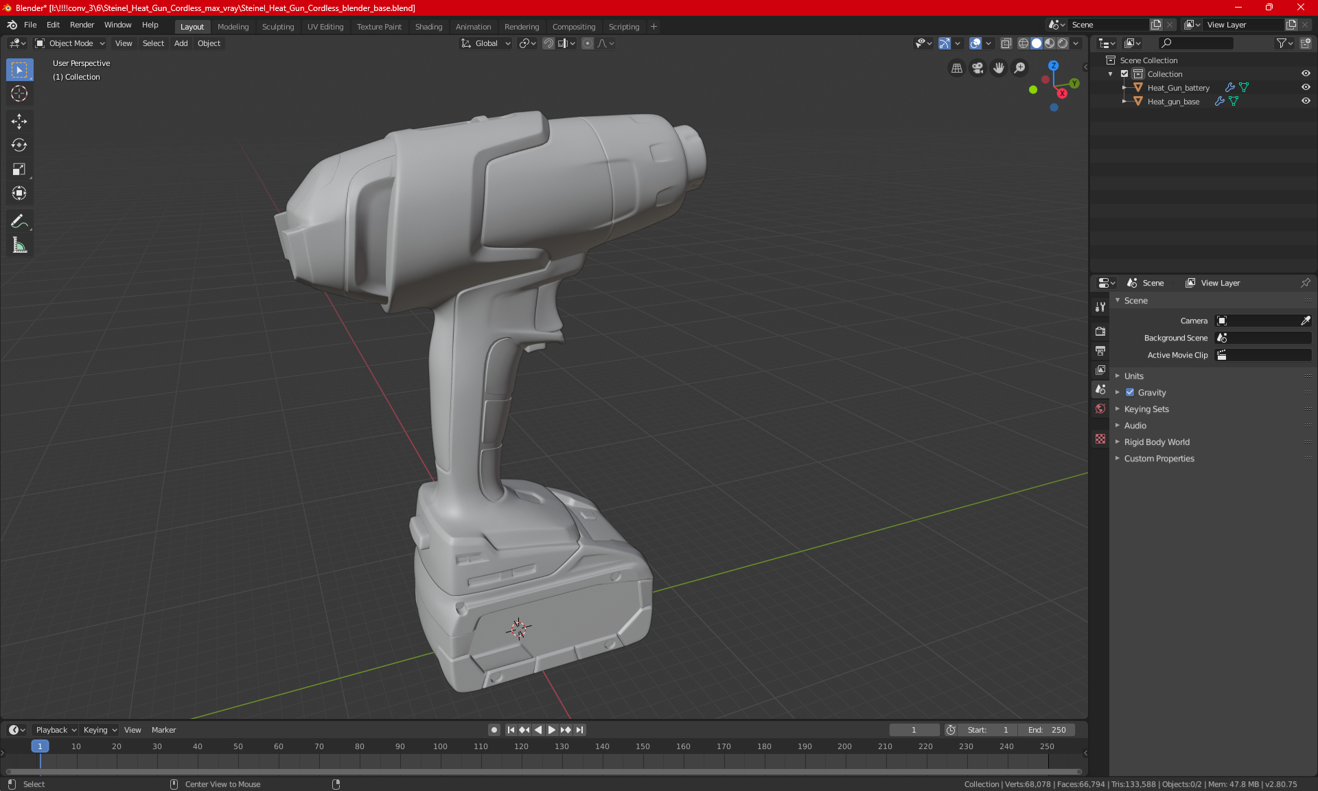 3D model Steinel Heat Gun Cordless