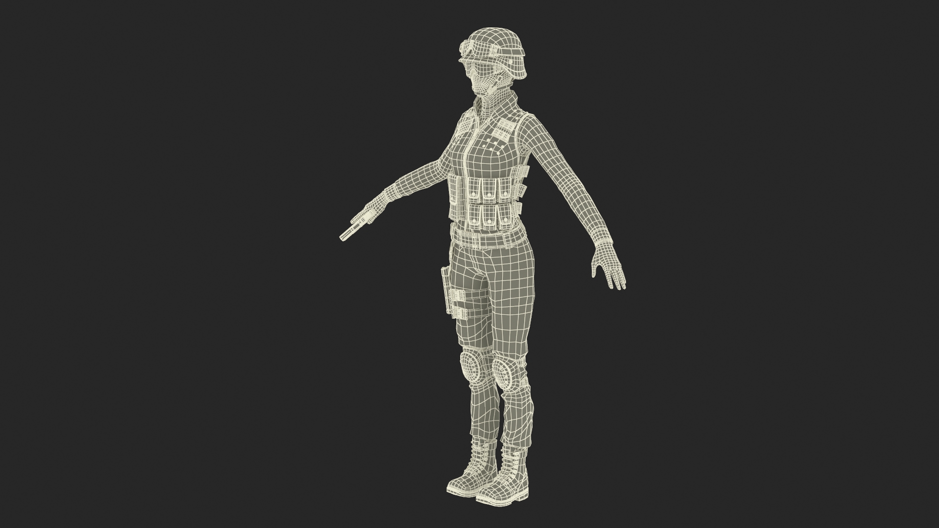 Female Military Swat Asian Rigged for Cinema 4D 3D