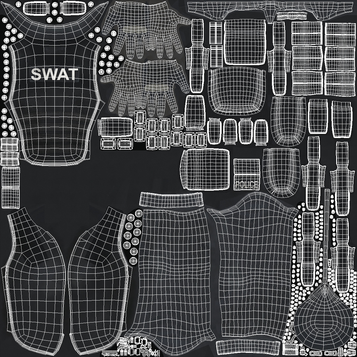 Female Military Swat Asian Rigged for Cinema 4D 3D