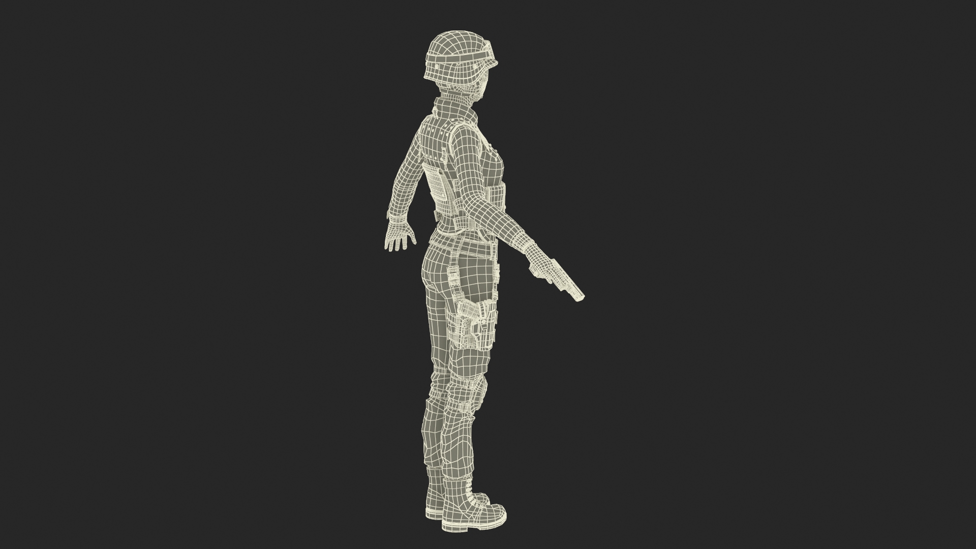 Female Military Swat Asian Rigged for Cinema 4D 3D